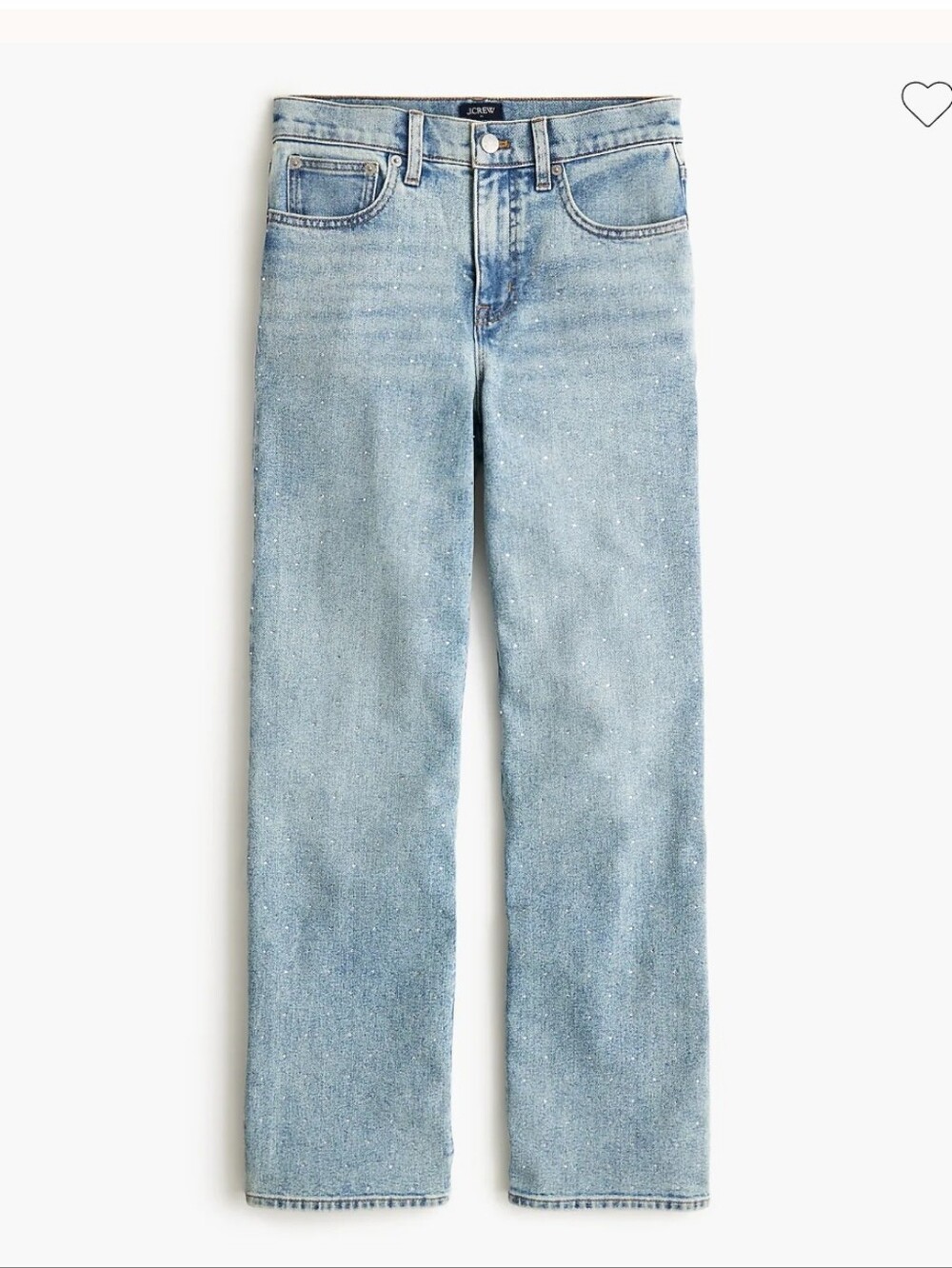 NWT J.Crew Factory Embellished slim wide-leg jean in all-day stretch 18 34